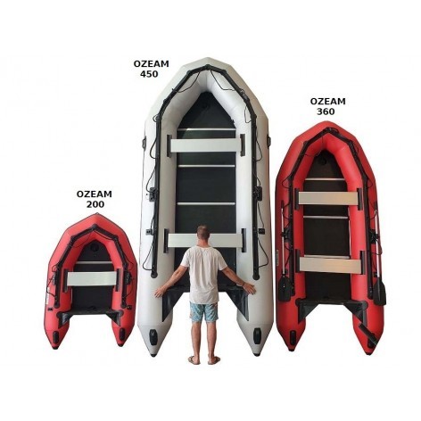 Pneumatic boat WHITE OZEAM 400 with full wooden floor and inflatable keel