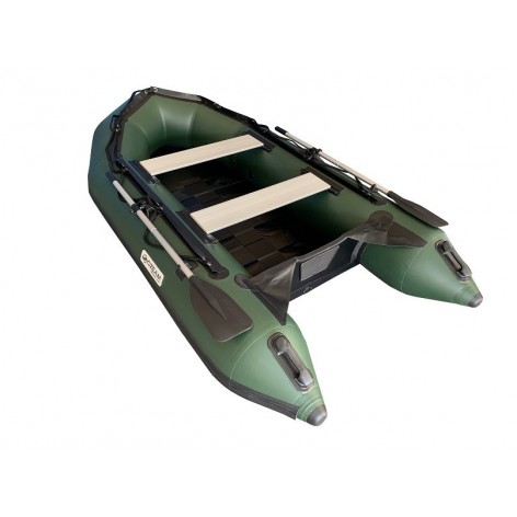 Barco inflável OZEAM 300 VERDE com piso de RIPAS de madeira