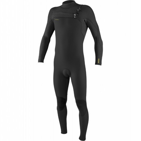 O'NEILL 2022 HYPERFREAK 4/3 CHEST ZIP FULL NEOPRENE WETSUIT - RAVEN