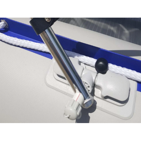 White bimini top for inflatable boat