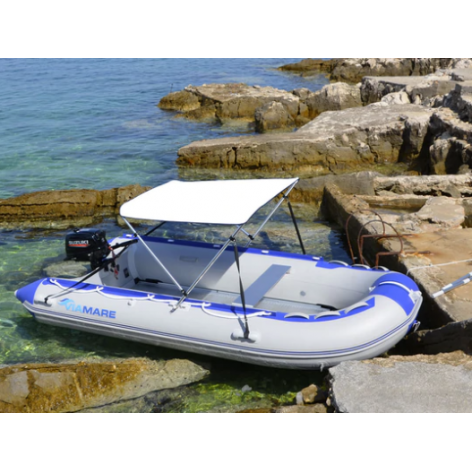White bimini top for inflatable boat
