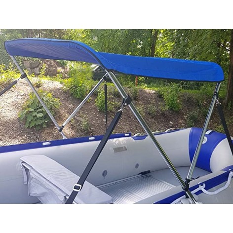 Blue bimini top for inflatable boat VIAMARE
