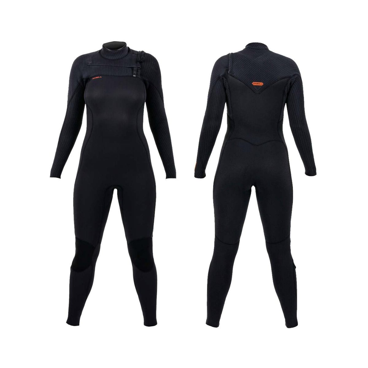 WOMAN O'NEILL HYPERFREAK 5/4+ CHEST ZIP FULL WETSUIT MODEL 2023 BLACK