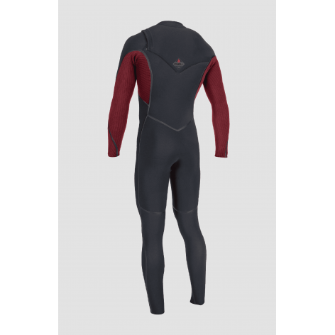 O'NEILL HYPERFREAK FIRE 4/3+ CHEST ZIP FULL WETSUIT 2023 MODEL - RED/BLACK