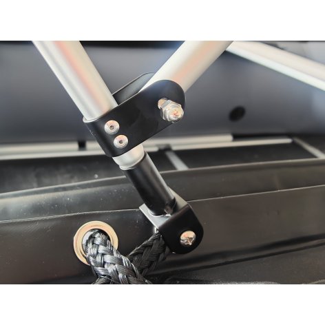 light gray bimini top for inflatable boat